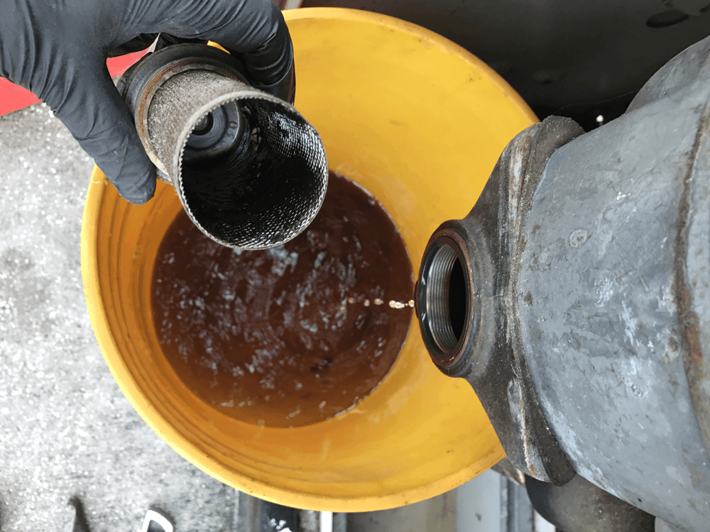 contaminated diesel fuel observed at meter strainer